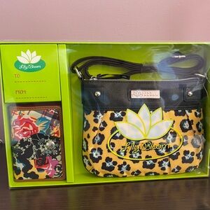 Lily Bloom Leopard and Floral Crossbody Bag with Wallet